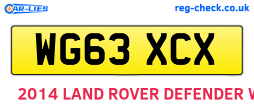 WG63XCX are the vehicle registration plates.