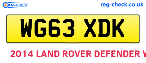 WG63XDK are the vehicle registration plates.