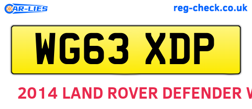 WG63XDP are the vehicle registration plates.