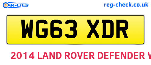 WG63XDR are the vehicle registration plates.