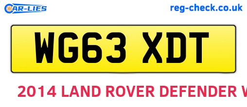 WG63XDT are the vehicle registration plates.