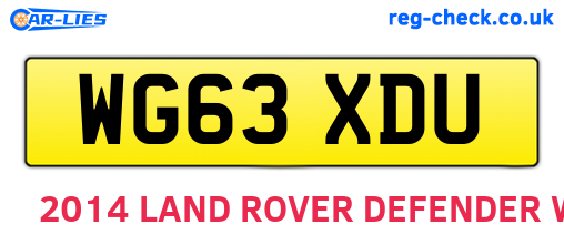WG63XDU are the vehicle registration plates.