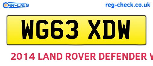 WG63XDW are the vehicle registration plates.