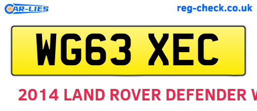 WG63XEC are the vehicle registration plates.