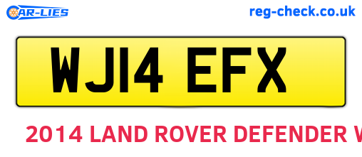 WJ14EFX are the vehicle registration plates.