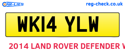 WK14YLW are the vehicle registration plates.