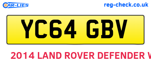 YC64GBV are the vehicle registration plates.