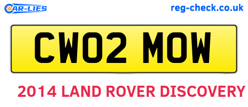 CW02MOW are the vehicle registration plates.