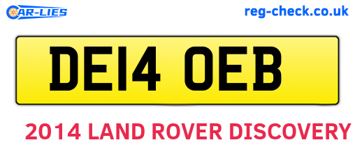 DE14OEB are the vehicle registration plates.