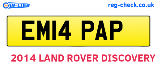 EM14PAP are the vehicle registration plates.