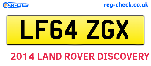 LF64ZGX are the vehicle registration plates.