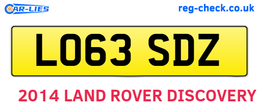 LO63SDZ are the vehicle registration plates.