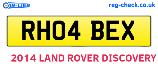 RH04BEX are the vehicle registration plates.