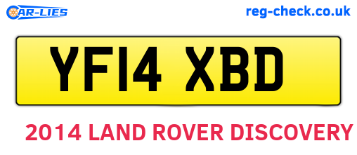 YF14XBD are the vehicle registration plates.