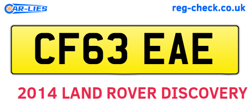 CF63EAE are the vehicle registration plates.