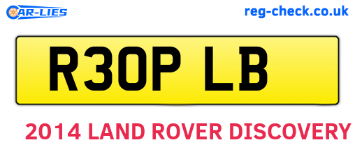 R30PLB are the vehicle registration plates.