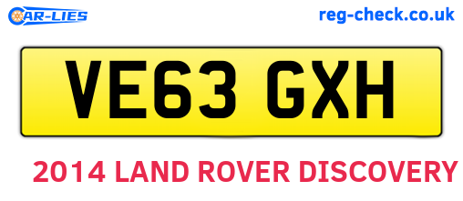 VE63GXH are the vehicle registration plates.