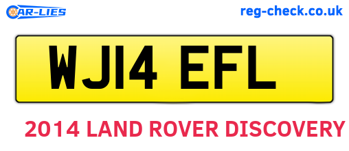 WJ14EFL are the vehicle registration plates.