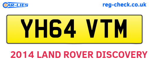 YH64VTM are the vehicle registration plates.