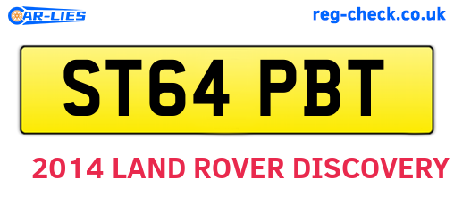 ST64PBT are the vehicle registration plates.
