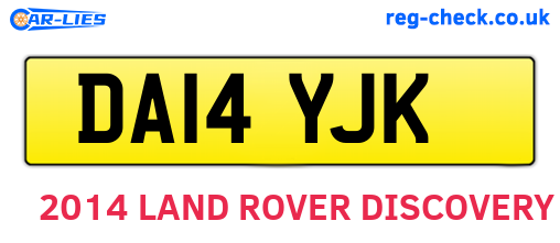 DA14YJK are the vehicle registration plates.