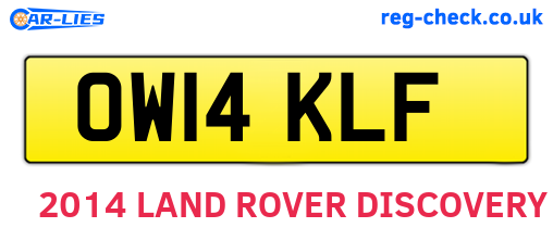 OW14KLF are the vehicle registration plates.