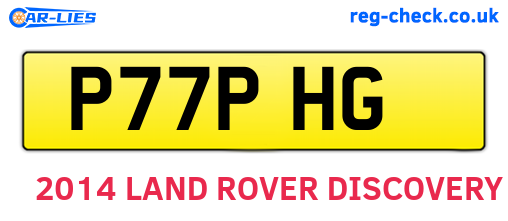 P77PHG are the vehicle registration plates.
