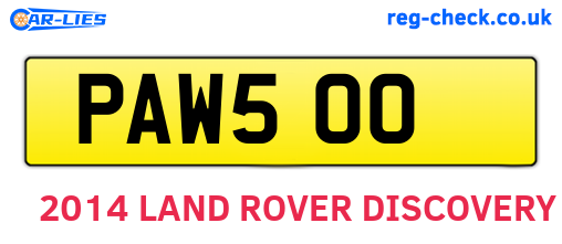 PAW500 are the vehicle registration plates.