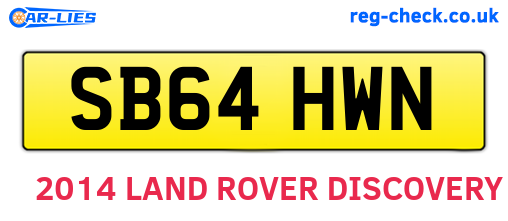 SB64HWN are the vehicle registration plates.