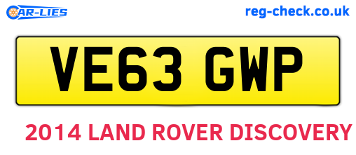 VE63GWP are the vehicle registration plates.