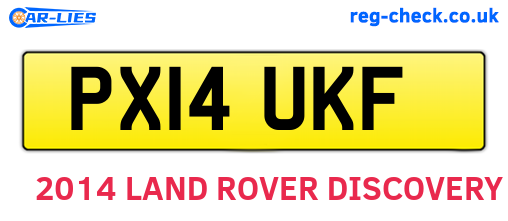 PX14UKF are the vehicle registration plates.