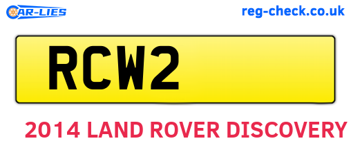RCW2 are the vehicle registration plates.