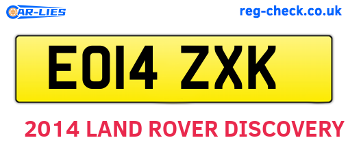 EO14ZXK are the vehicle registration plates.