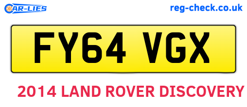 FY64VGX are the vehicle registration plates.