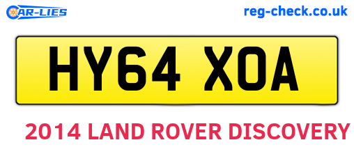 HY64XOA are the vehicle registration plates.