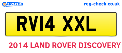 RV14XXL are the vehicle registration plates.