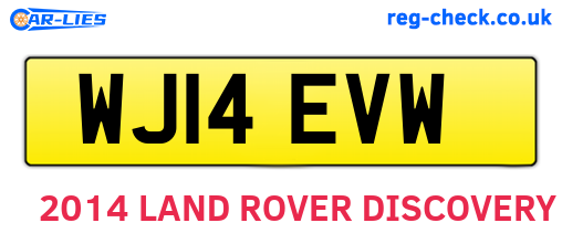 WJ14EVW are the vehicle registration plates.