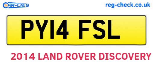 PY14FSL are the vehicle registration plates.