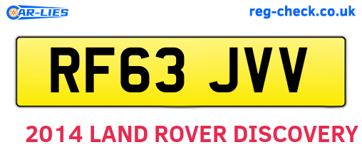 RF63JVV are the vehicle registration plates.