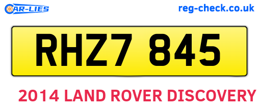 RHZ7845 are the vehicle registration plates.