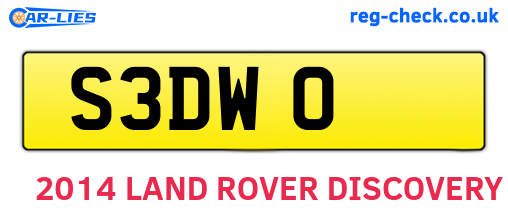 S3DWO are the vehicle registration plates.