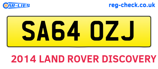 SA64OZJ are the vehicle registration plates.