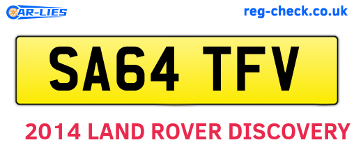 SA64TFV are the vehicle registration plates.