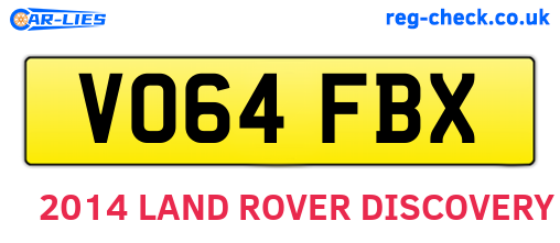 VO64FBX are the vehicle registration plates.