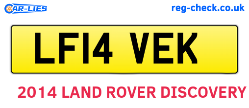 LF14VEK are the vehicle registration plates.