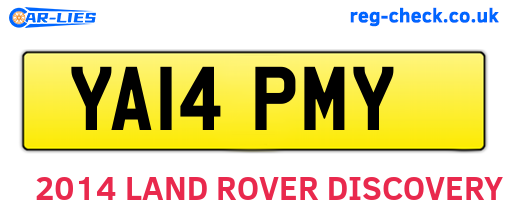 YA14PMY are the vehicle registration plates.
