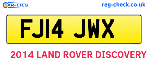 FJ14JWX are the vehicle registration plates.