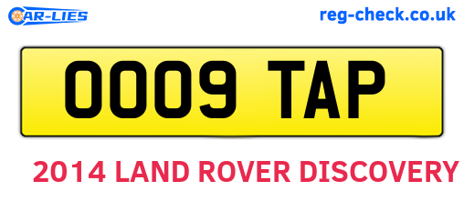 OO09TAP are the vehicle registration plates.