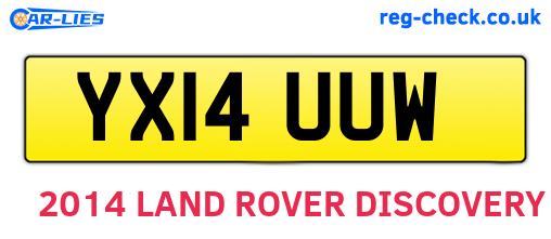 YX14UUW are the vehicle registration plates.