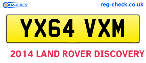YX64VXM are the vehicle registration plates.